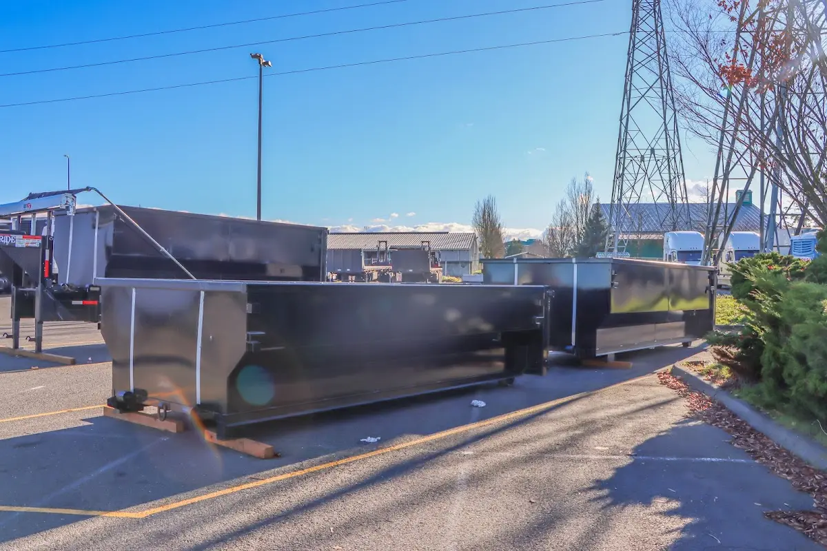 Roll-off dumpster ready for waste disposal at job site for Construction Dumpster Rental in Gibsonton